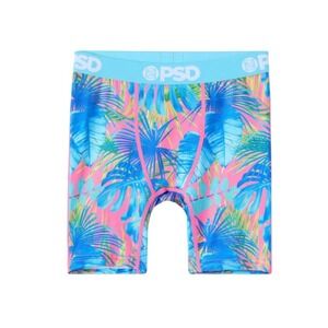 PSD Boys Tropical Palm Leaf Pink Blue Green Boxer Briefs Size Large